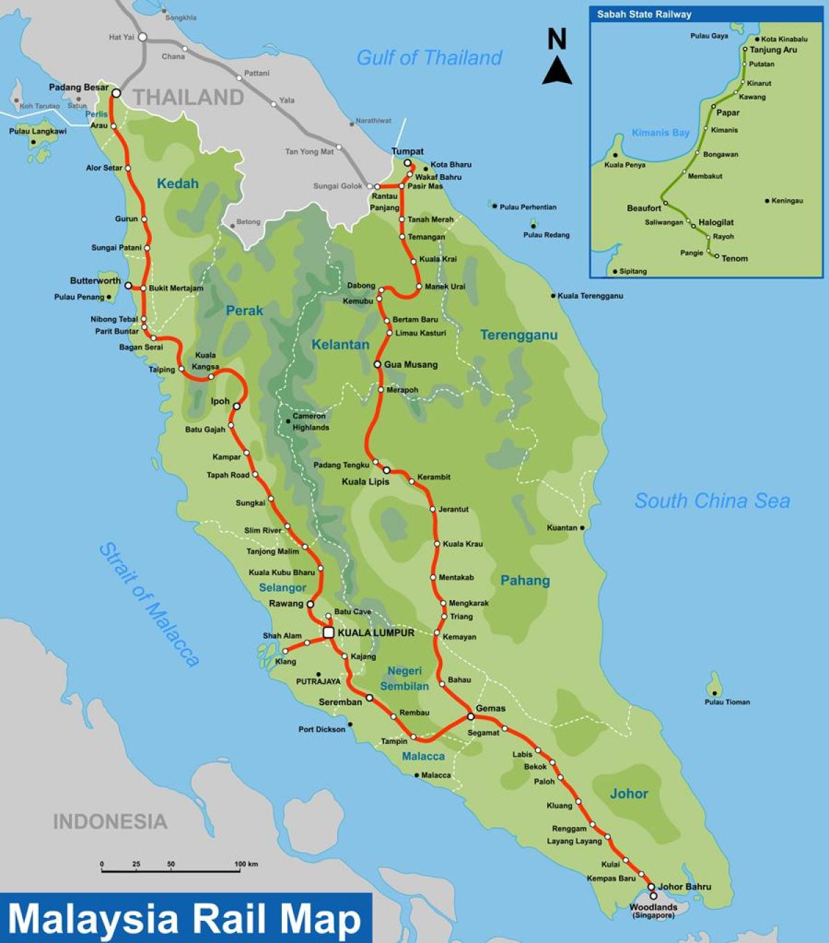 ktm maršruto žemėlapį malaizija