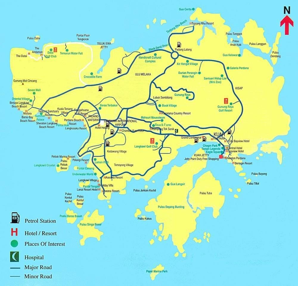 žemėlapis malaizijoje, langkawi