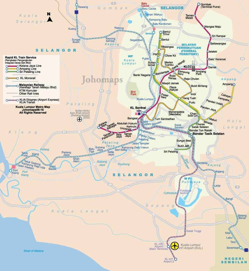 malaizija metro žemėlapis