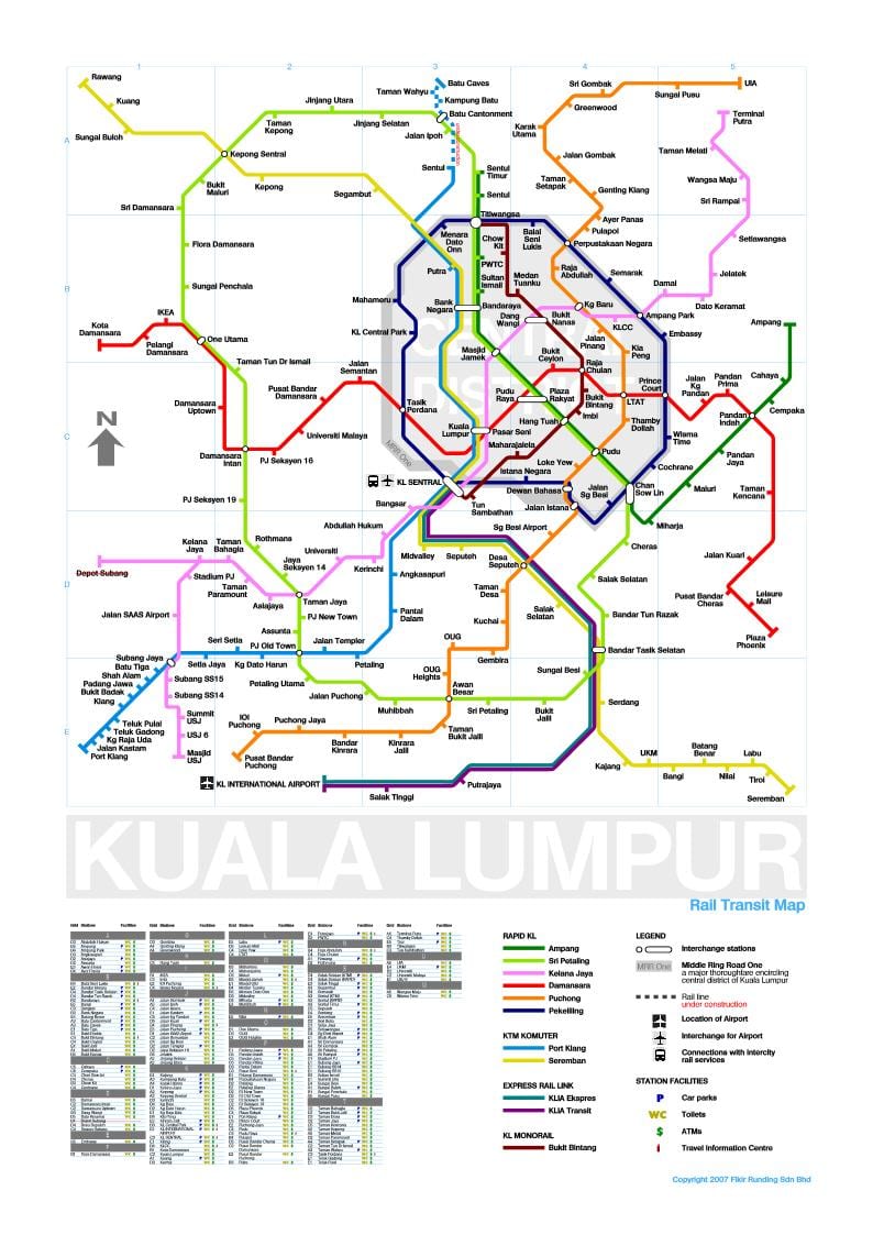 mrt linija 3 maršruto žemėlapį malaizija