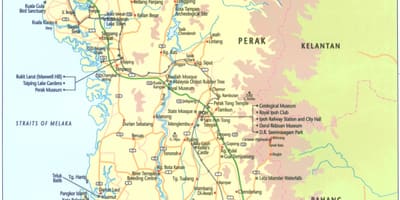 Žemėlapis perak valstybės malaizija